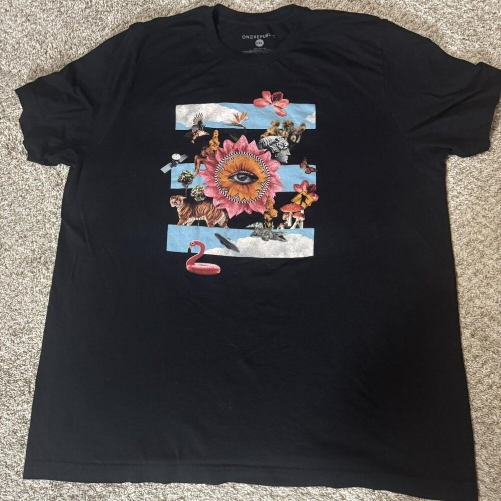OneRepublic Shirt Mens 2XL Black Never Ending Summer Tour 2022 Band Graphic Tee